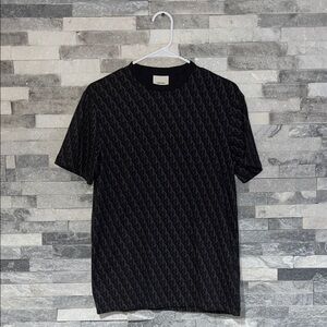 Calvin Klein Black Patterned Short Sleeve Tee